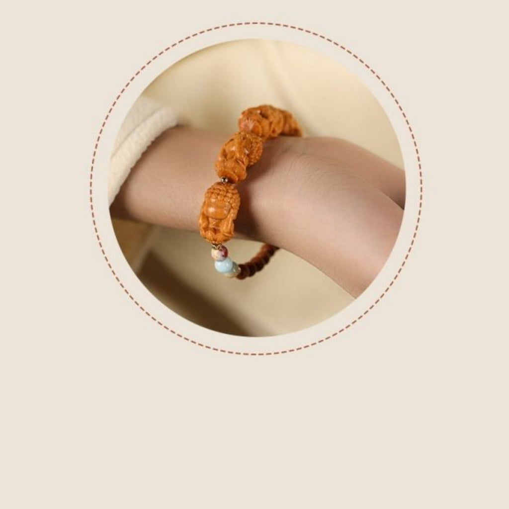 Pulsera de un solo lazo de cuatro no budistas lindos de dibujos animados