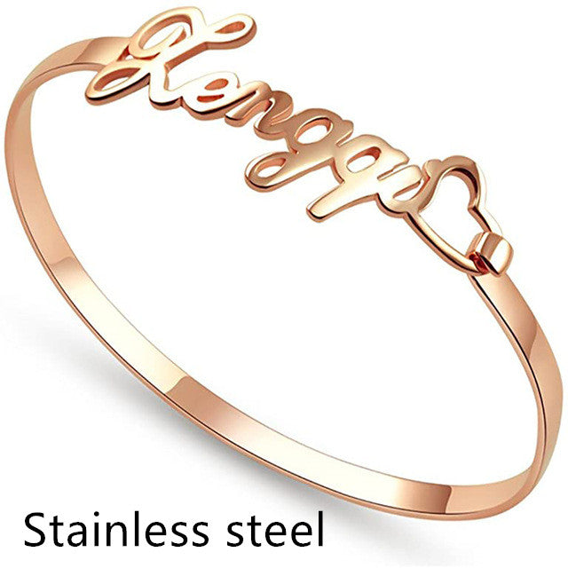 Pulsera con Nombre Personalizado Brazaletes Personalizados de Acero Inoxidable