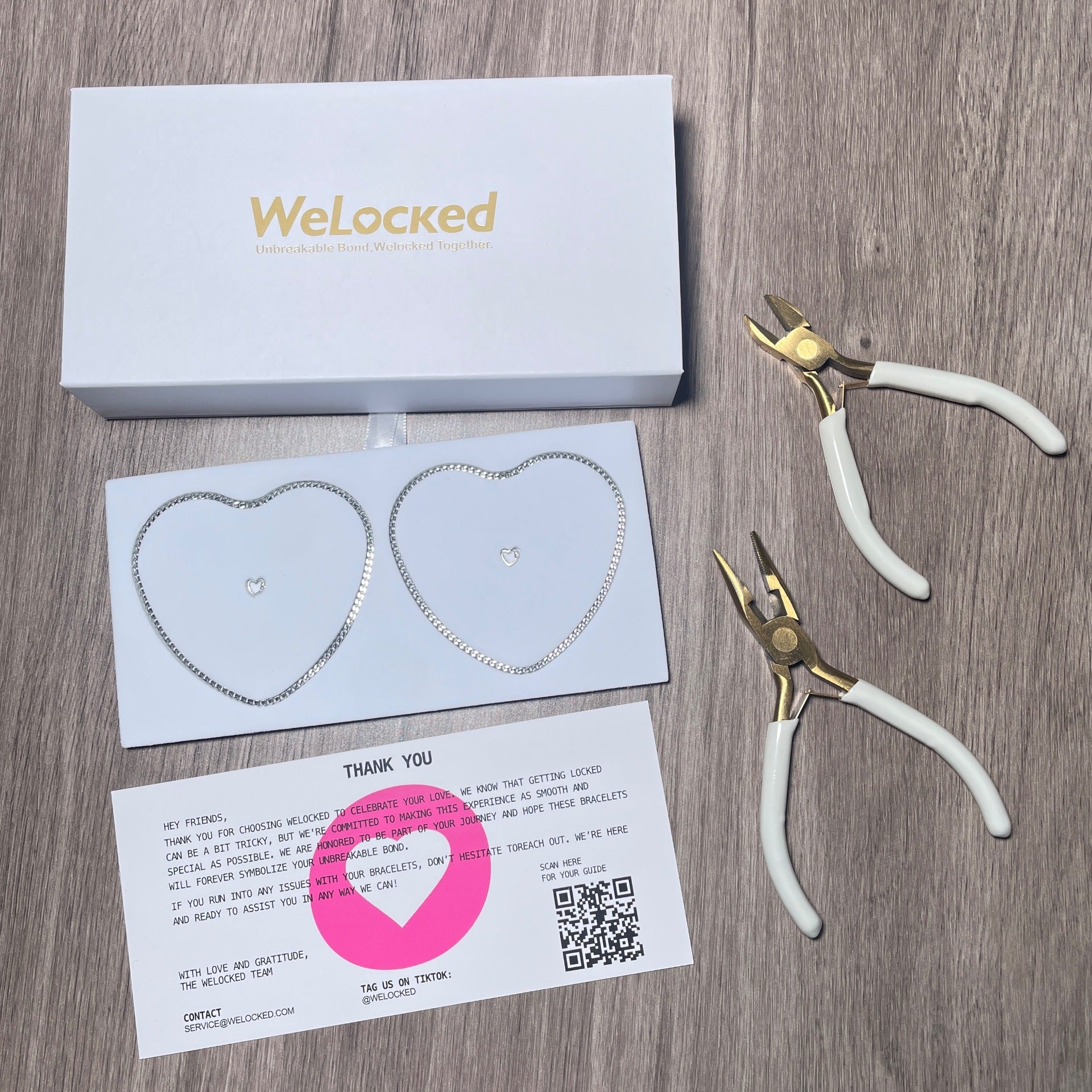 Couple Bracelet 925 Silver Eternal Lock Cutting Pliers Suit