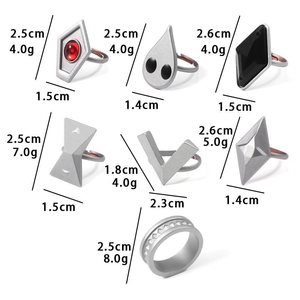 Walnuss Exquisites Schwarzes Ringset