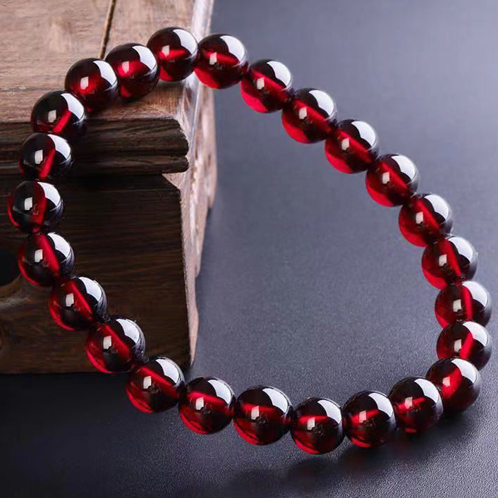 Women's Single Loop Vitreous Garnet Bracelet