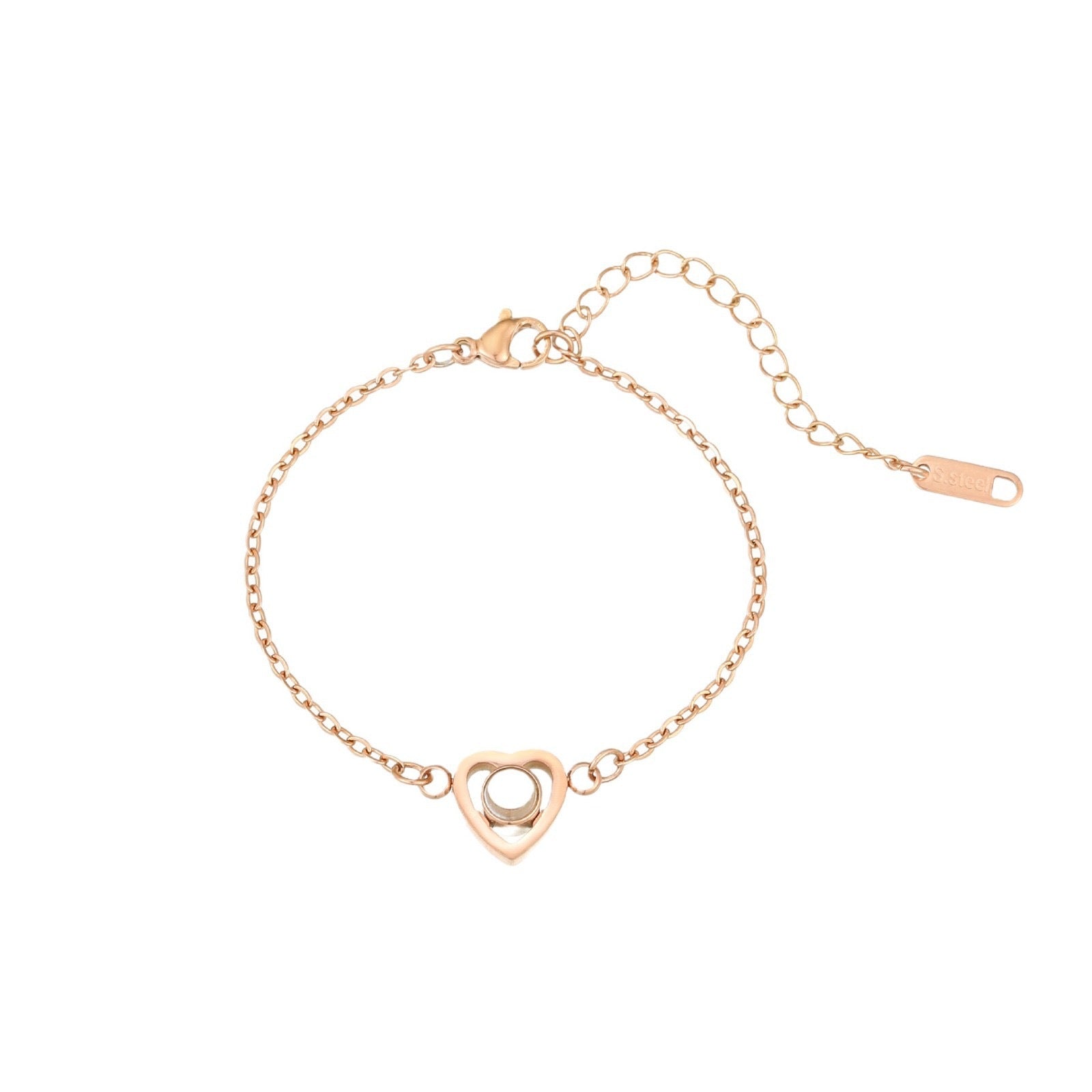 DIY Photo Projection Stone Love Bracelet In  Languages