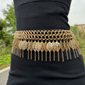 Gute Heavy Industry Cadena de cintura de hojas doradas de múltiples capas con borlas Estilo étnico retro para ropa Han china Decoraciones de cintura