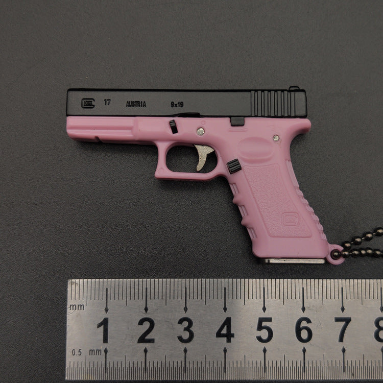G17 Llavero de aleación con forma de pistola, modelo de juguete, regalo, colgante