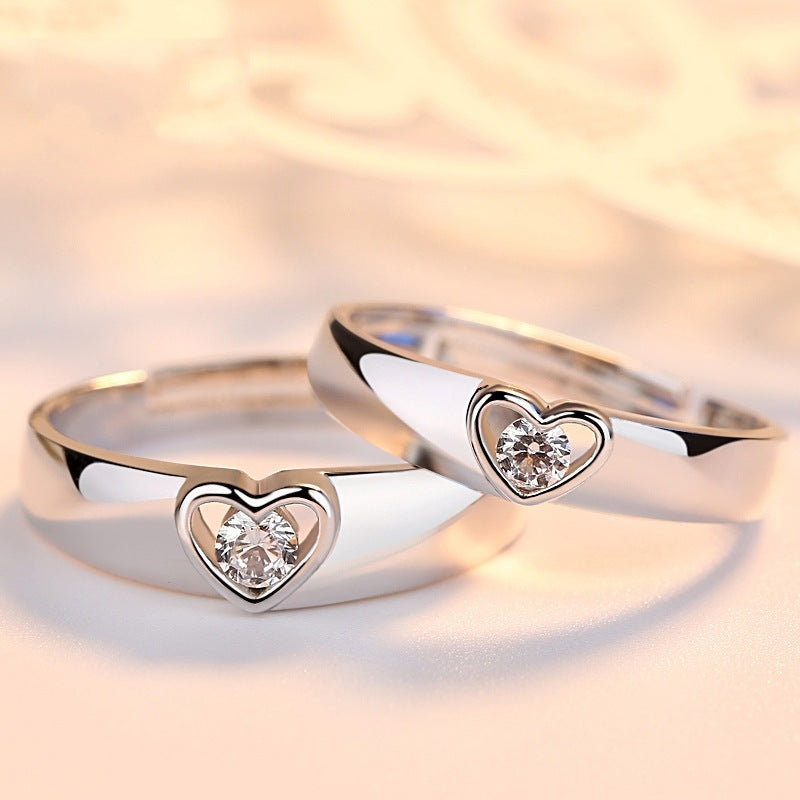Anillos de apertura Simulación de boda Anillo de diamante