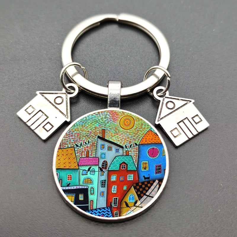 Llavero Colgante de Cristal con Letras Creativas