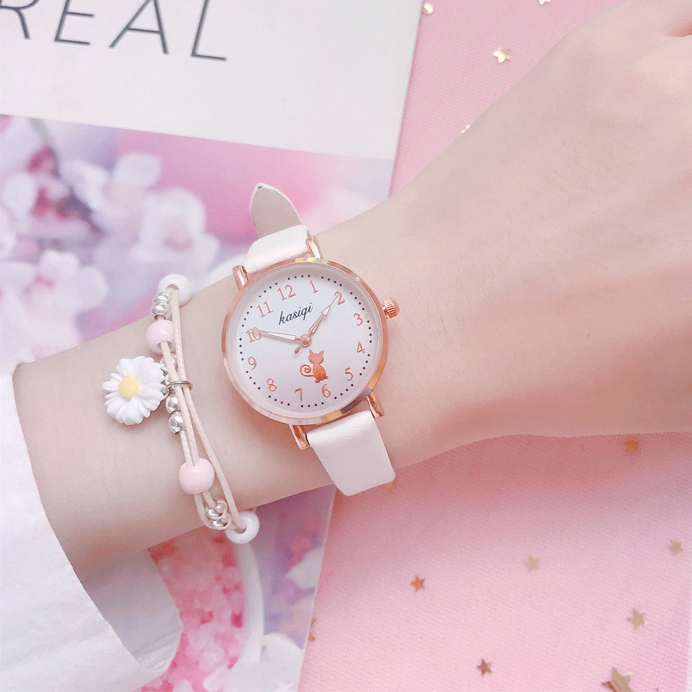 Reloj infantil de temperamento sencillo, estilo universitario, bosque salvaje