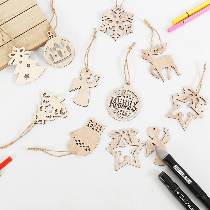 Weihnachtsfeier Dekorative Kreative Hohlkürbis-Anhänger Holzhandwerk