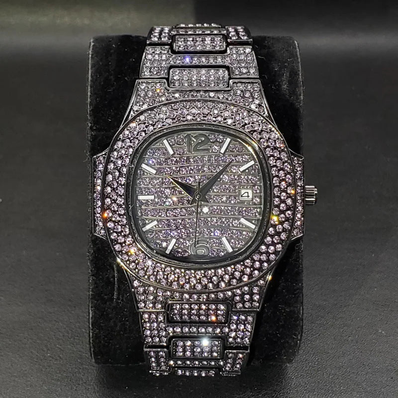 Special-Interest Vollbesetzte Diamant-Hip-Hop-Uhr