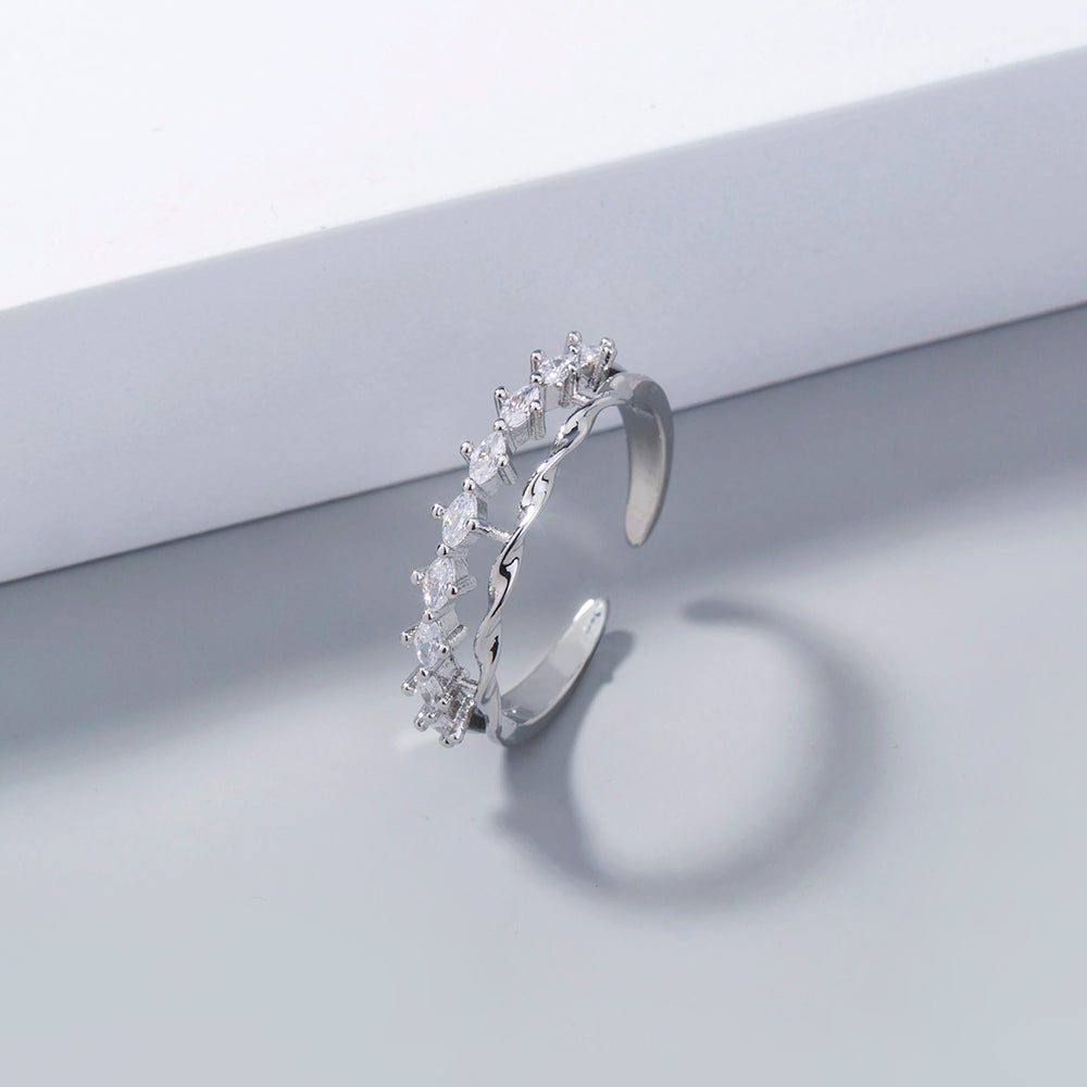 Wassertropfen Zirkon Messingring