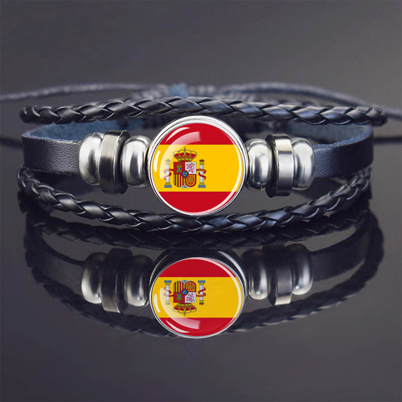 World Flag Bracelet Woven Twisted