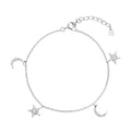 Star Moon Sterling Silver Women's Bracelet