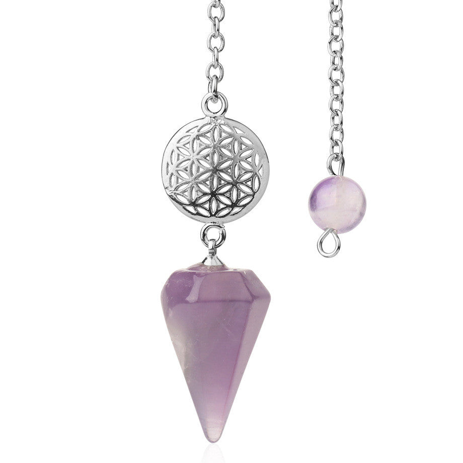 Halbedelstein-Anhänger Heilkristall Punkt Pendel Wika Meditation Chakra