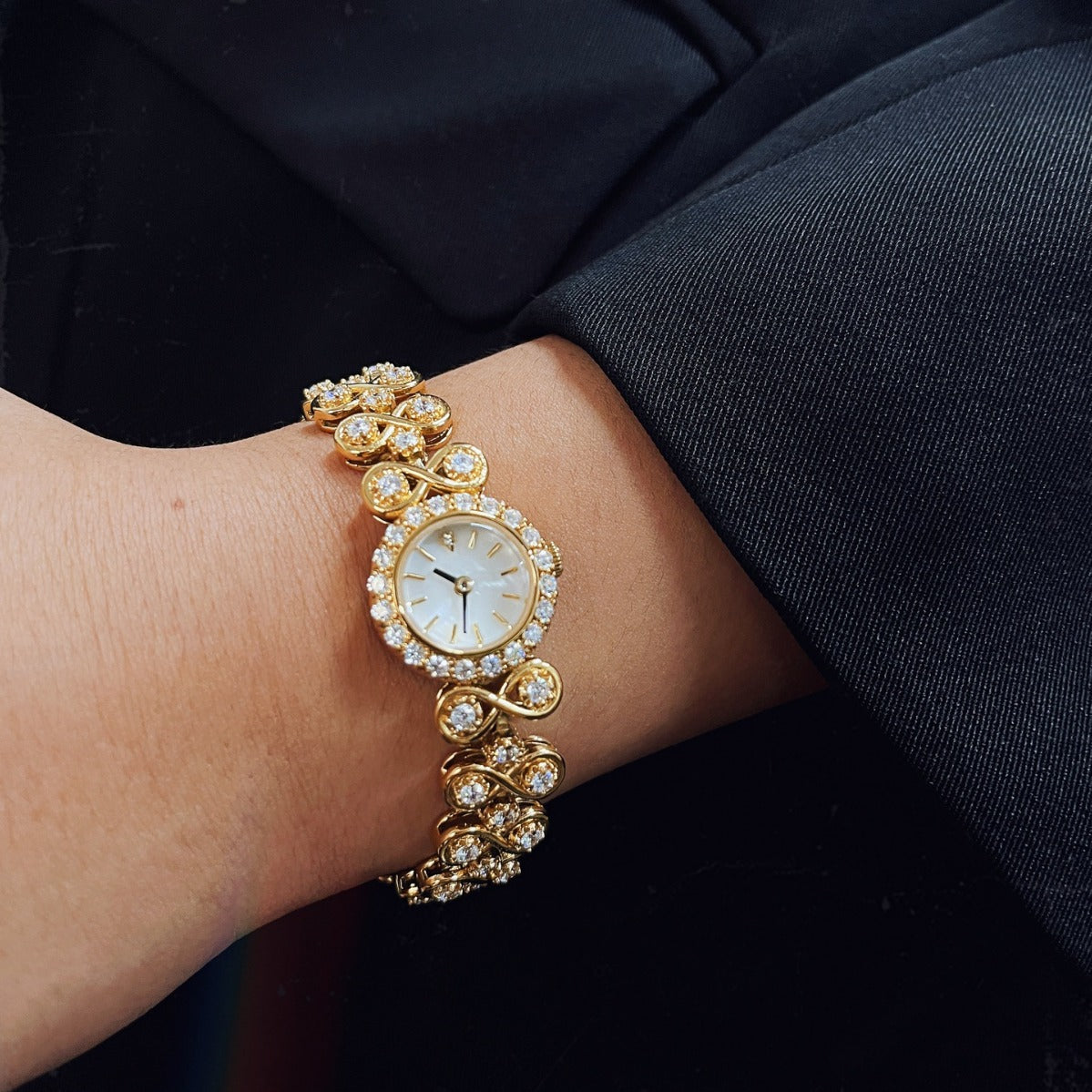 Joyas Antiguo Lujo Diamante Cuarzo Reloj de Mujer