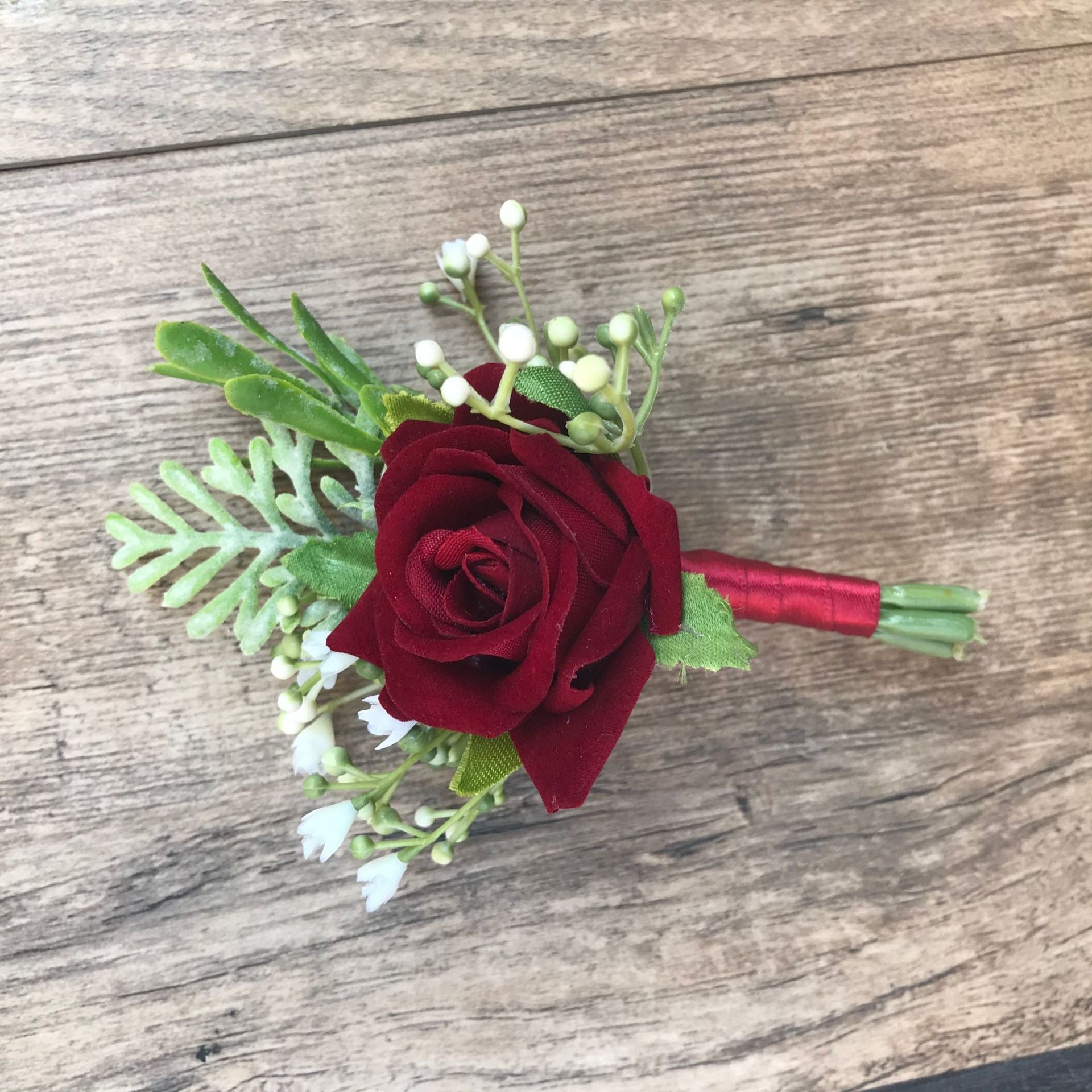 Koreanischer Stoff Braut und Bräutigam Korsage Rose Kleine Knospen Seidenblume vor der Heirat