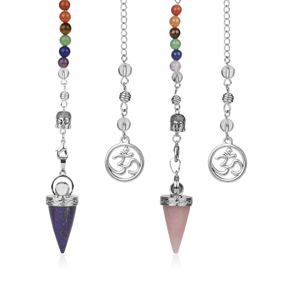 Schmuck Sieben Chakra Reiki Halskette Pendel Amethyst Anhänger Yoga Unisex Schmuck