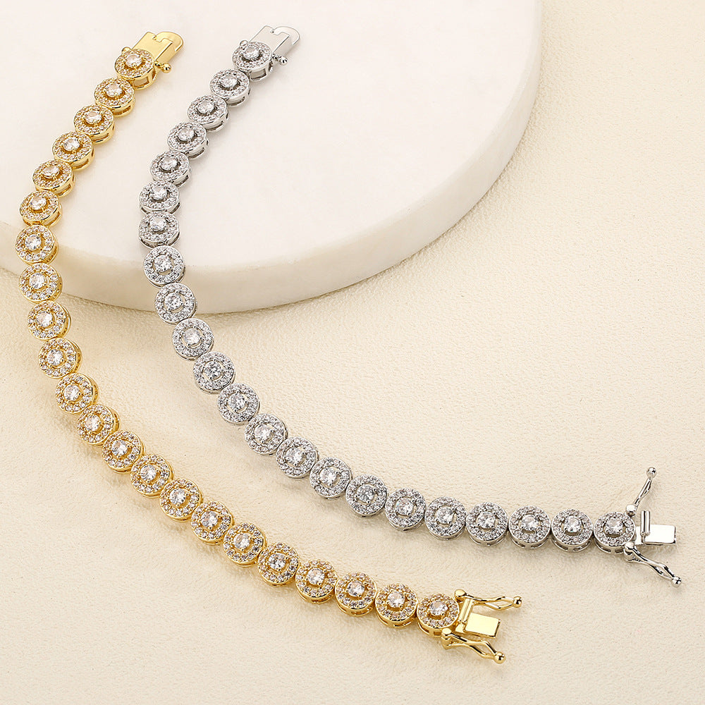 Leichtes Luxus-Armband mit vollständig eingelegten AAA-Zirkonen