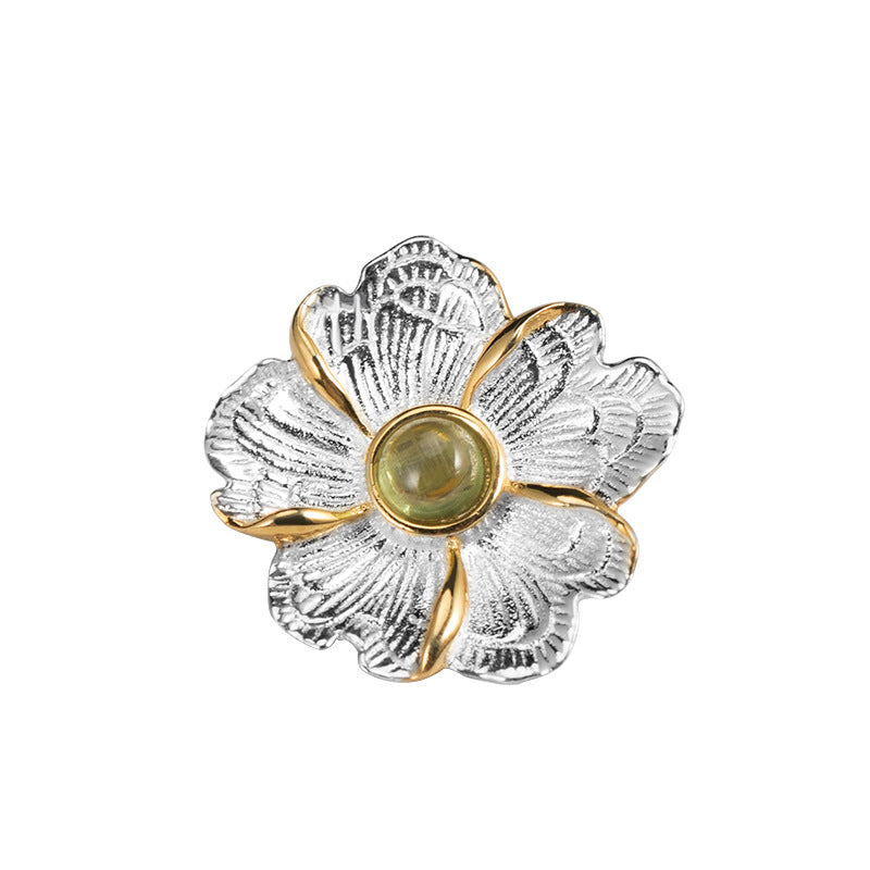 Turmalin Lotus Brosche High-End Weiblichkeit Herrenanzug Corsage Accessoires