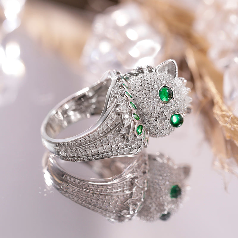 Premium-Designer-Sterlingsilber mit simuliertem Smaragd