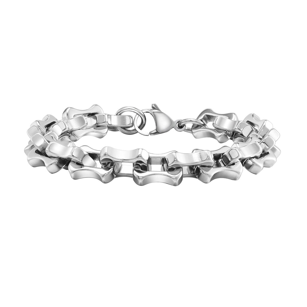 Stainless Steel Handmade Chain Thick Hand Chain Steel Color