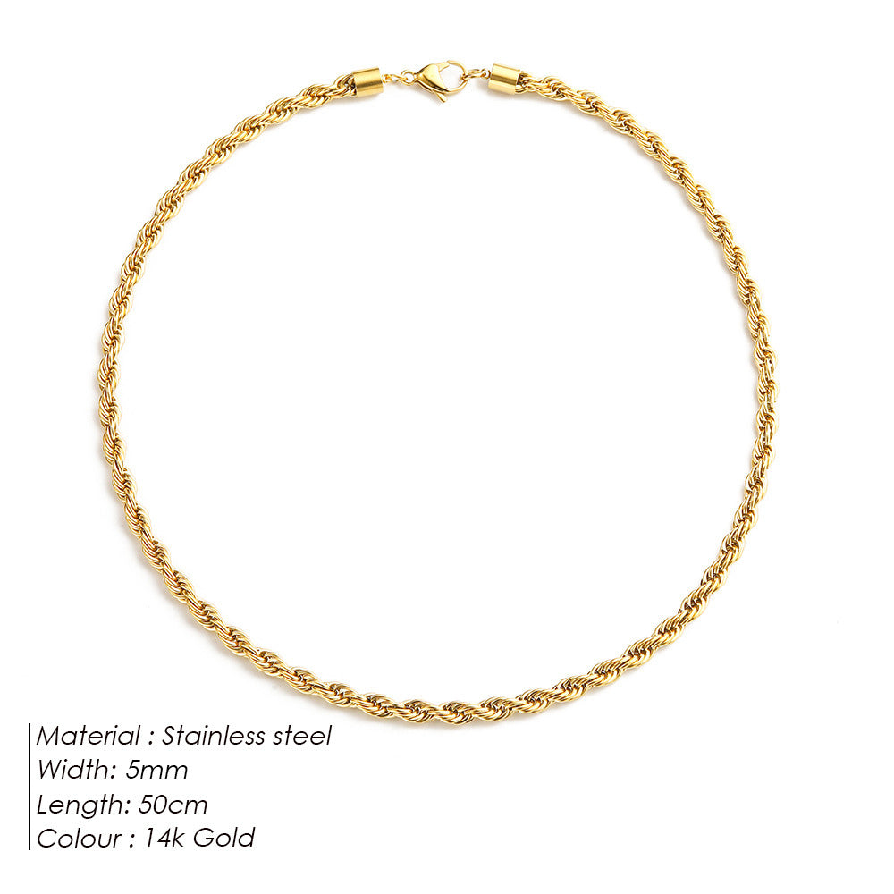 Collar de oro con cadena de cuerda Bianca