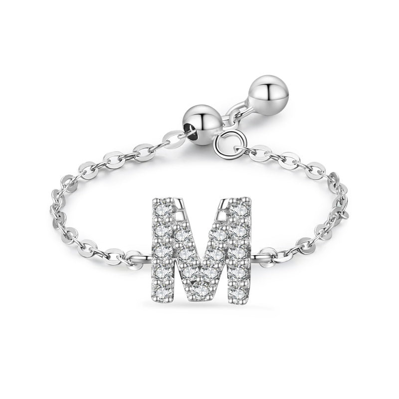 Brief-Kettenring Damen Mode Nische Design Liebe Dünner Ring Schmuck