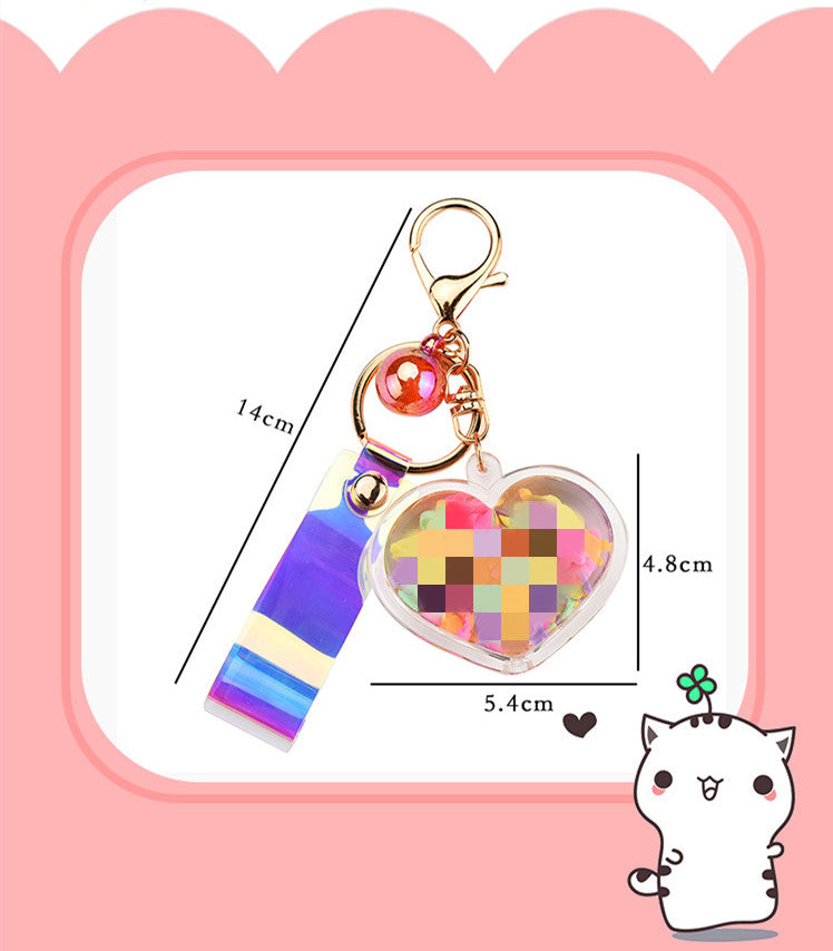 Llavero con diseño de corazón de melocotón aceitado, estilo nuevo y bonito