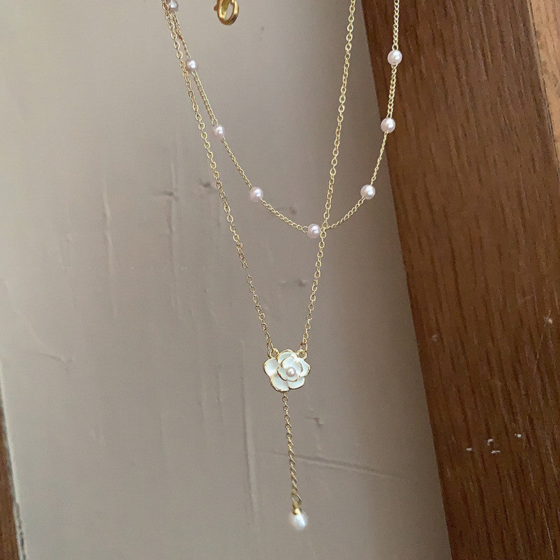 Women's Fashion Double Camellia Necklace