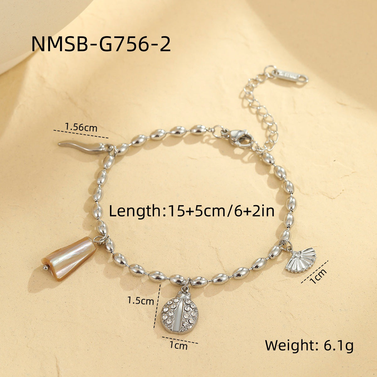 Niche Design Beaded Ocean Style Bracelet Stainless Steel