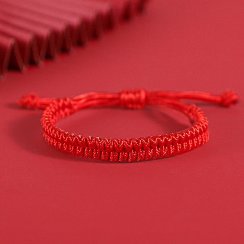Male And Female Red Rope Couple Beads Threading DIY