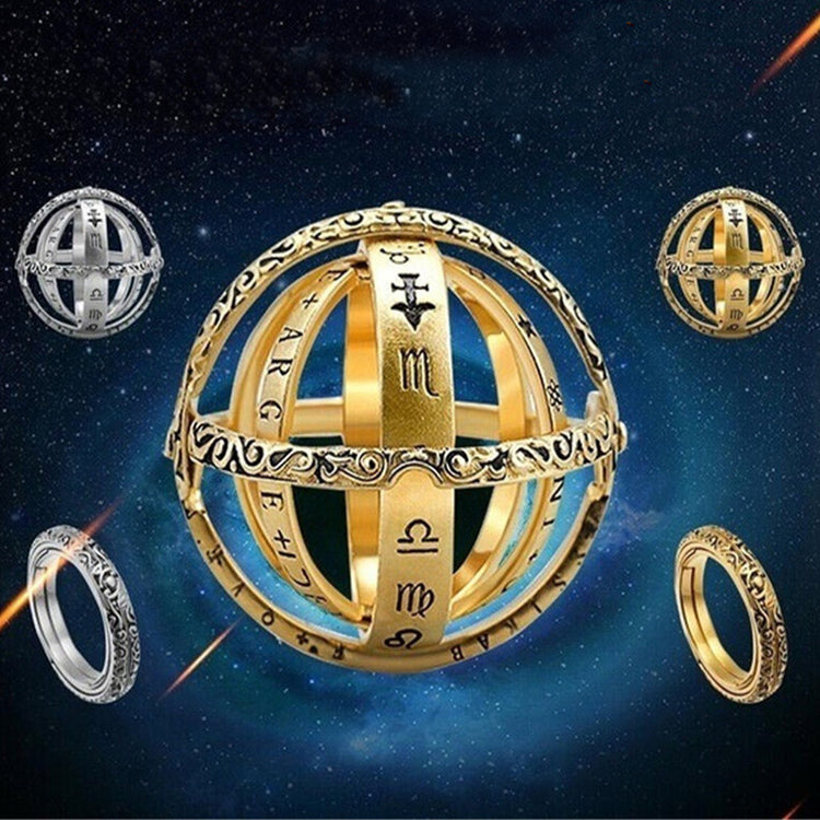 Kugelförmiger umgeklappter und verformter Universums-Ring-Schmuck
