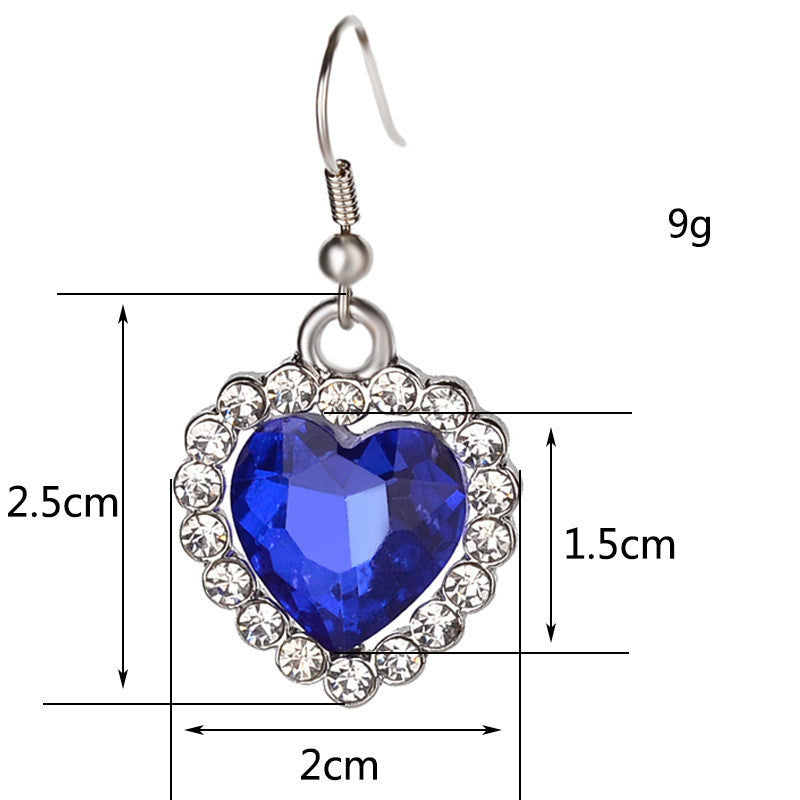 Damen lieben Blue Crystal Zirkon Schmuckset