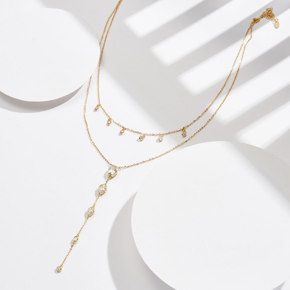 Accessoires: Halskette für Damen aus Sterlingsilber mit zwei Lasso-Anhängern