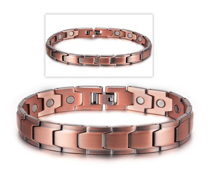 Pulsera de Cobre Puro Magnética Completa Retro