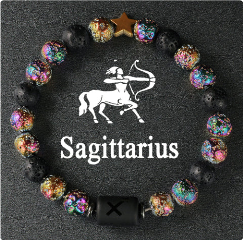 Twelve Constellation Couple Bracelet Tigereye Handmade Bracelet Shooter