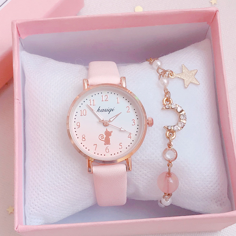 Reloj infantil de temperamento sencillo, estilo universitario, bosque salvaje