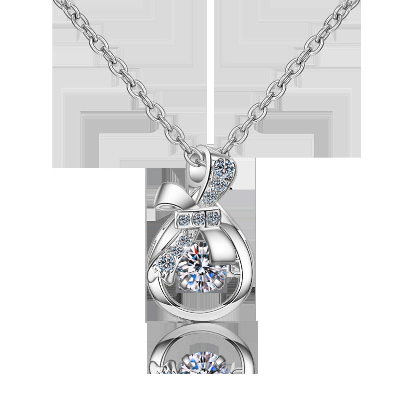 XDY925 Sterlingsilber-Anhänger 30 Punkte Smart Purse Moissanit-Halskette