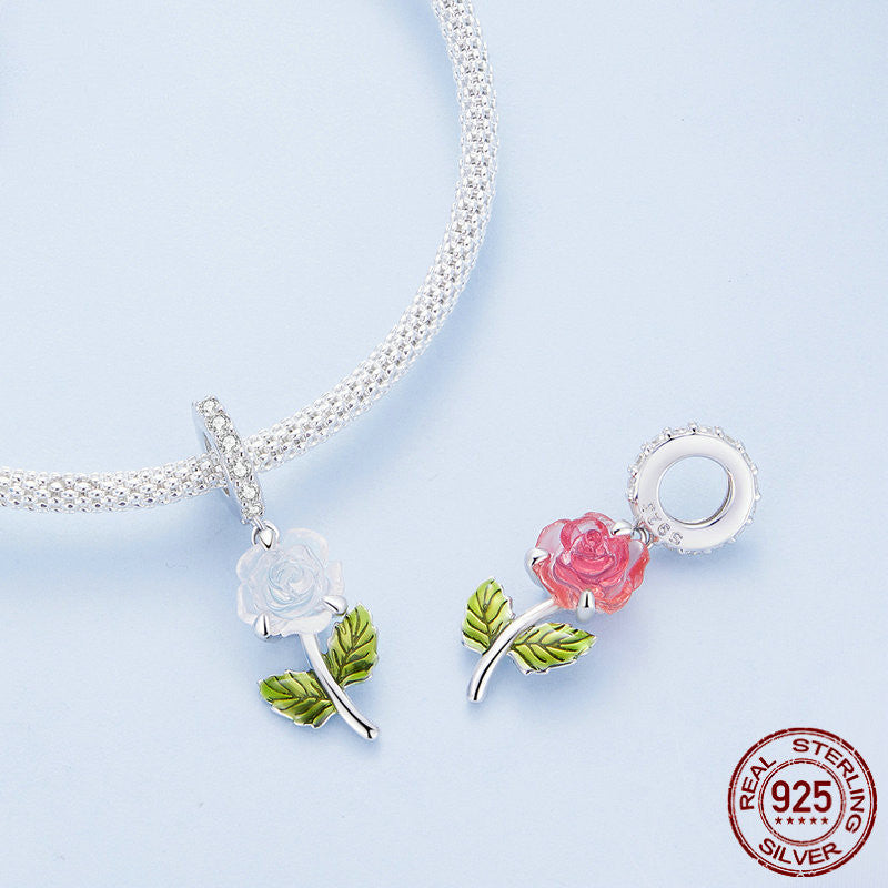 Rose S925 Silber Anhänger Kreativer UV-Farbwechsel