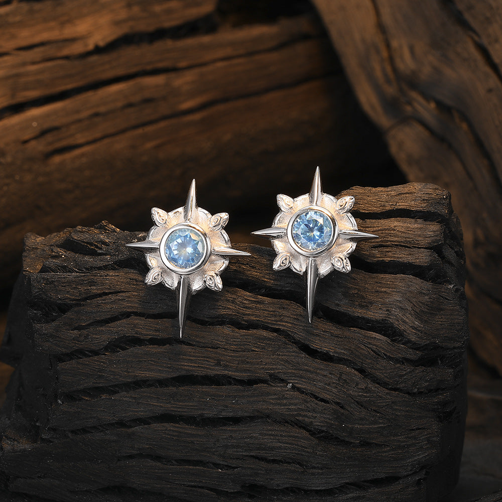 Pendientes de plata de ley 925 con diseño de hexagrama exquisito y de interés especial