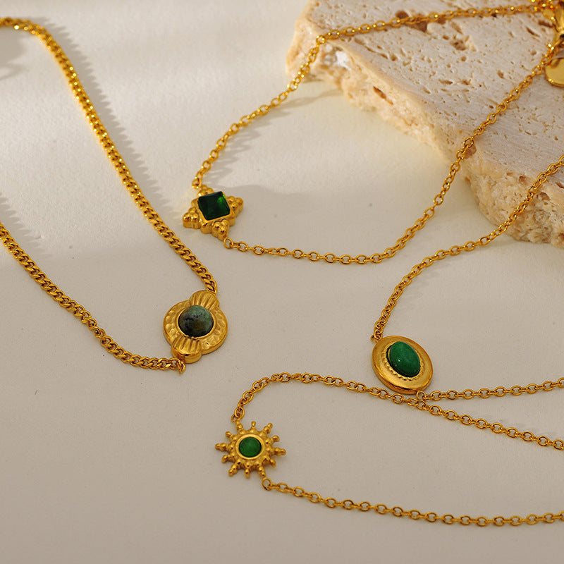Modische Kieferngrüne Glas-Anhänger-Armband für Damen