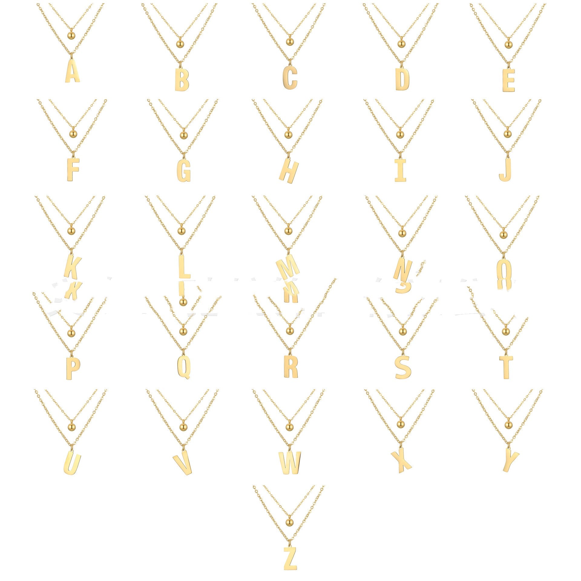 Double-layer Necklace Letter Necklace Ornament