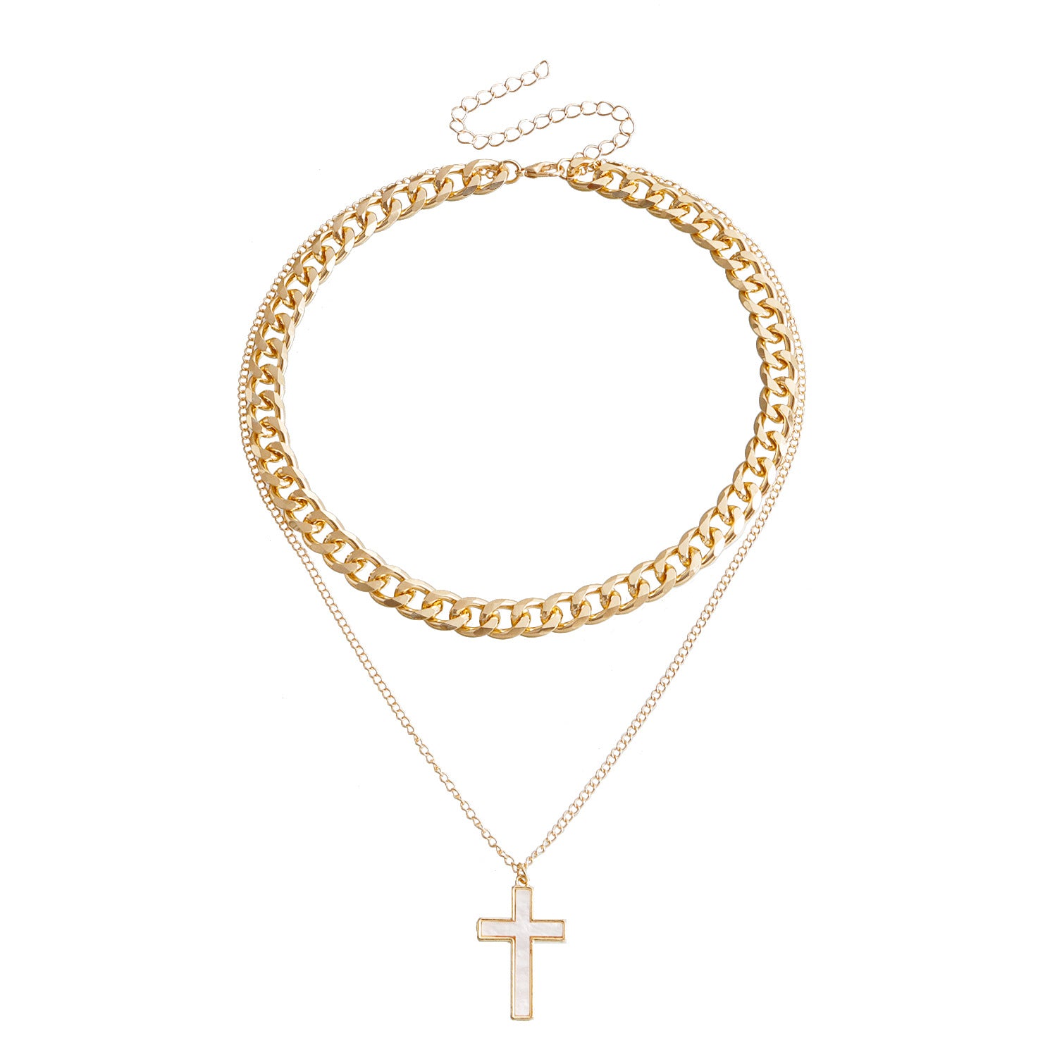 Women's Fashion Simple Double Layers Loving Heart Fritillary Pendant Necklace