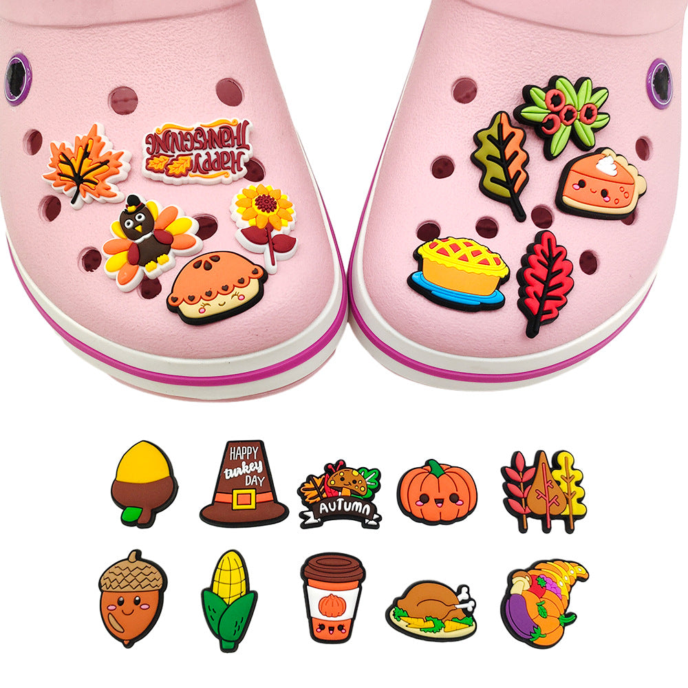 Thanksgiving-Serie Cartoon-Lochschuhe-Schnalle