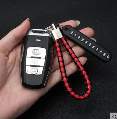 Llavero de coche con placa de número antirrobo