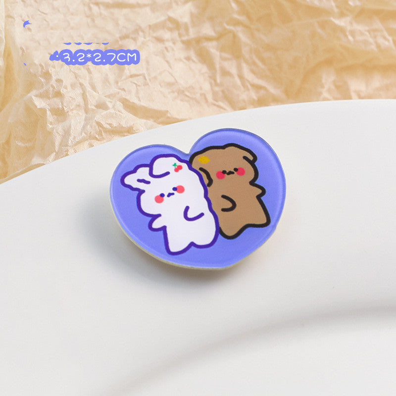 Cartoon Acryl Brosche Süße Dekorative Accessoires