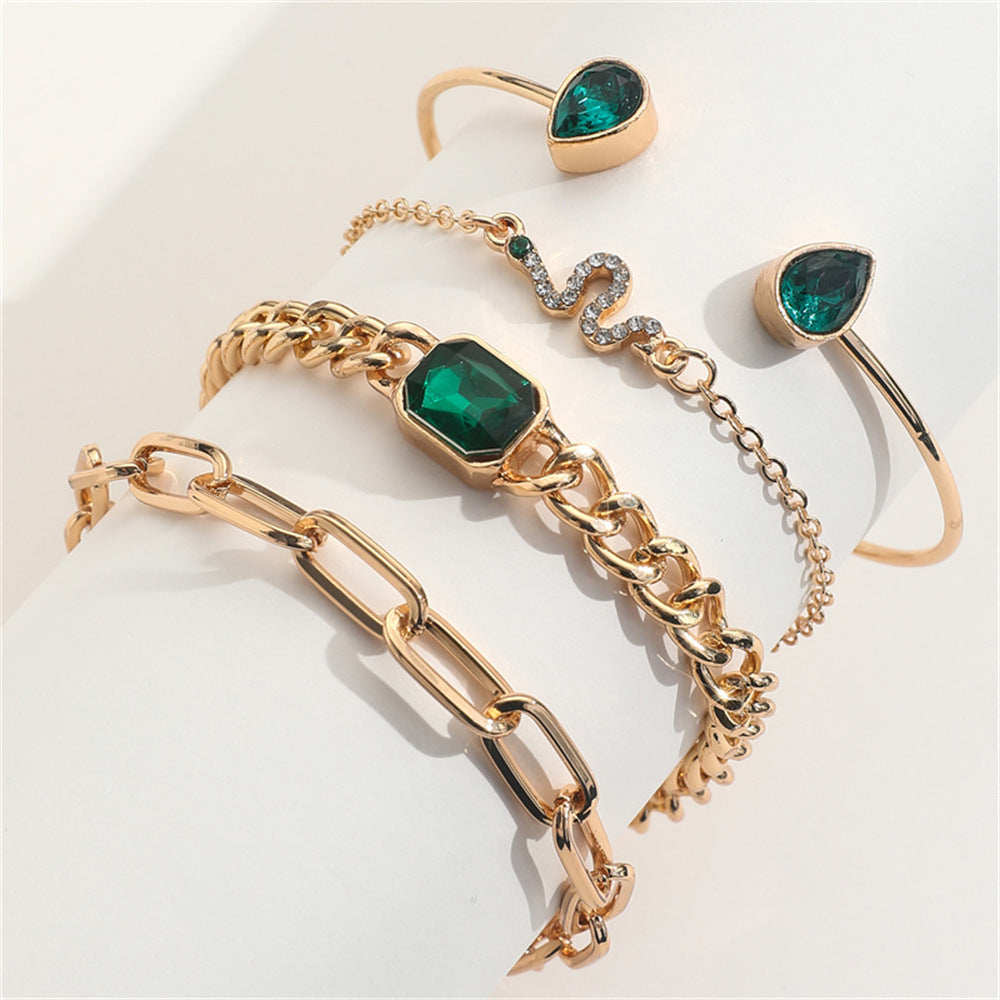 Traje de pulsera de diamantes verdes Fashion Premium