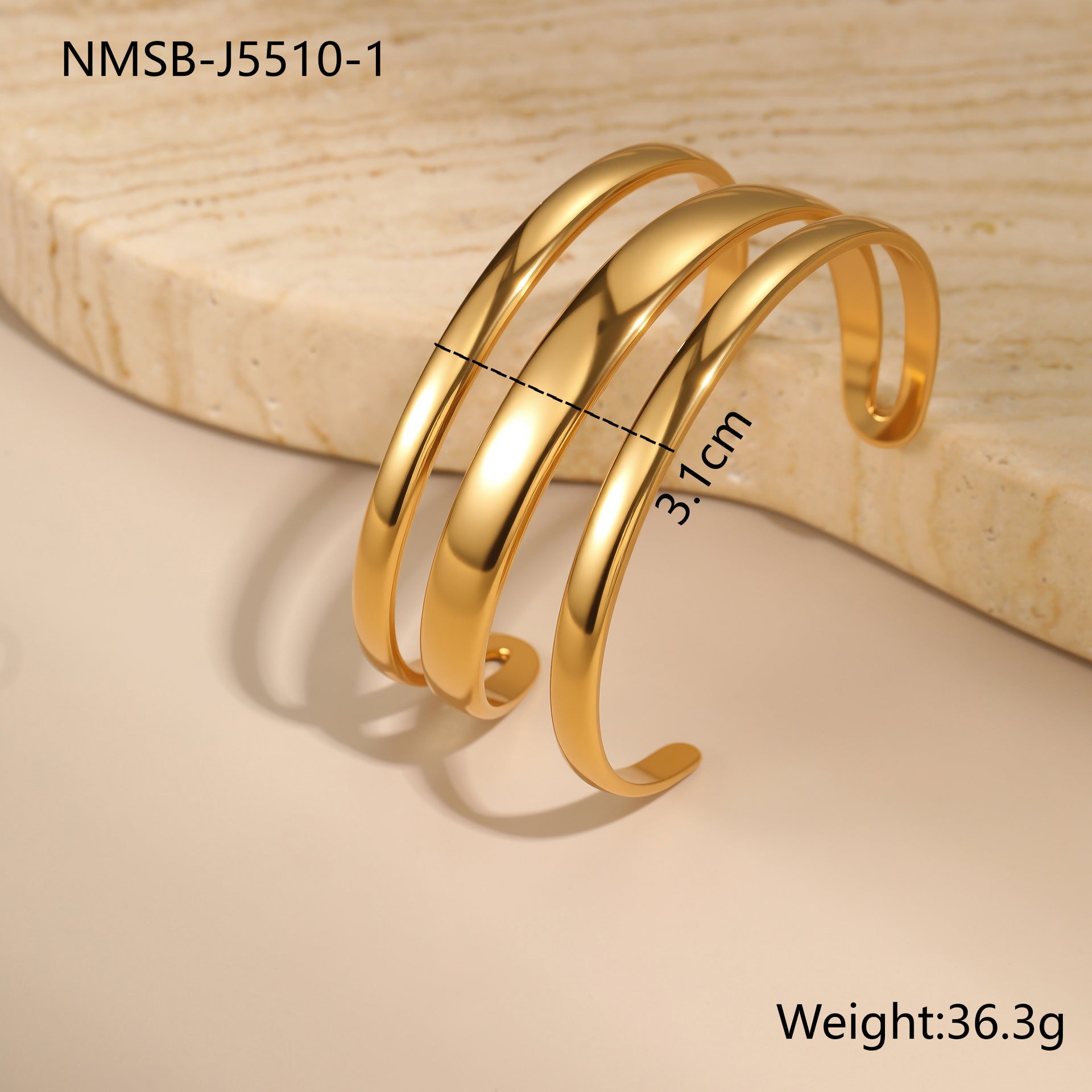 Pulsera de acero inoxidable de apertura sencilla