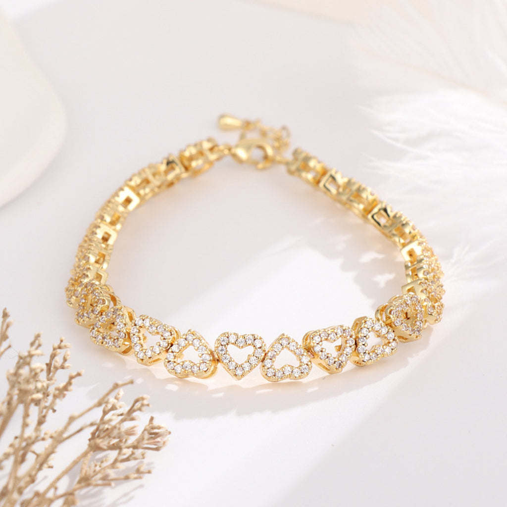Hochwertiges Diamantarmband für Mädchen mit herzförmigem Vollbesatz