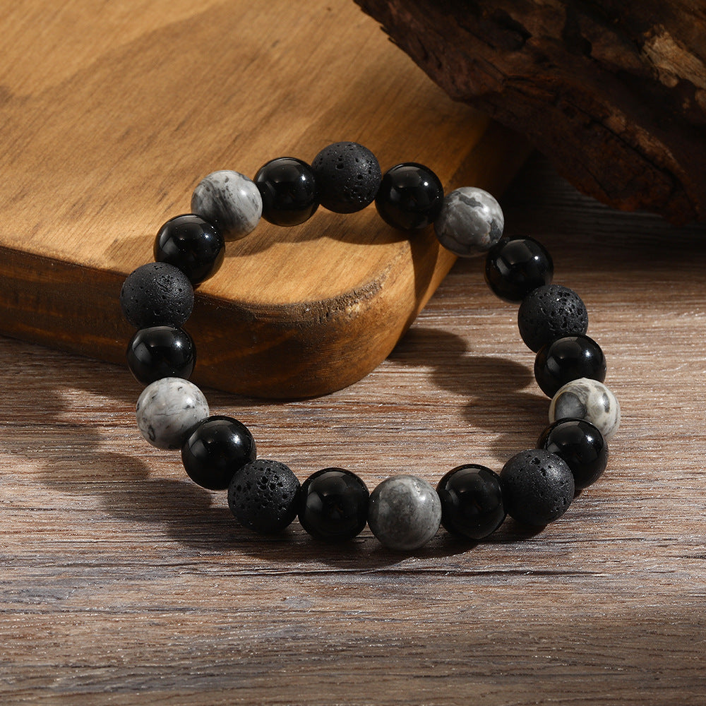 Fashion Gray Stone Zen Bracelet For Women