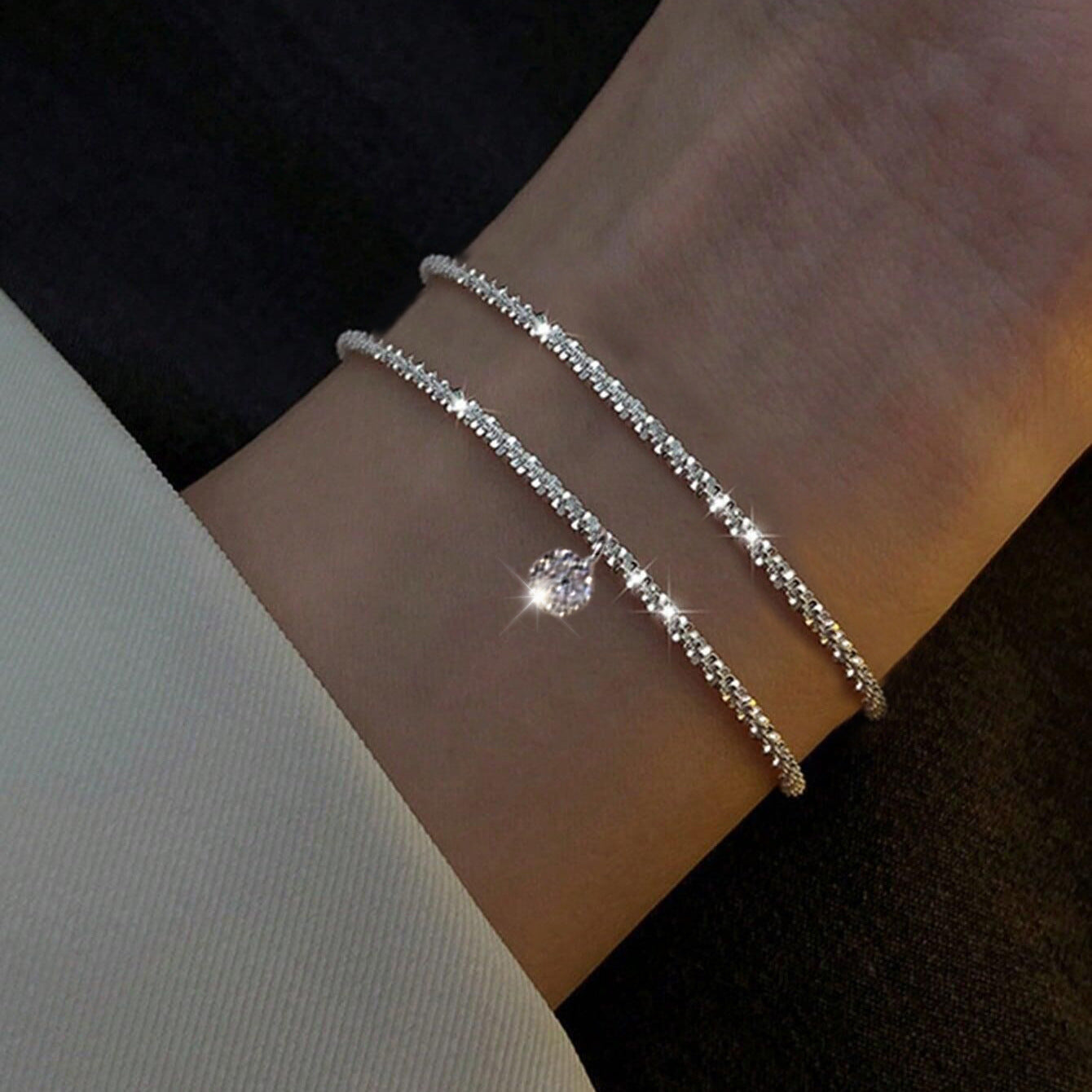 Gold- und Silber-Strass-Armband Damenschmuck